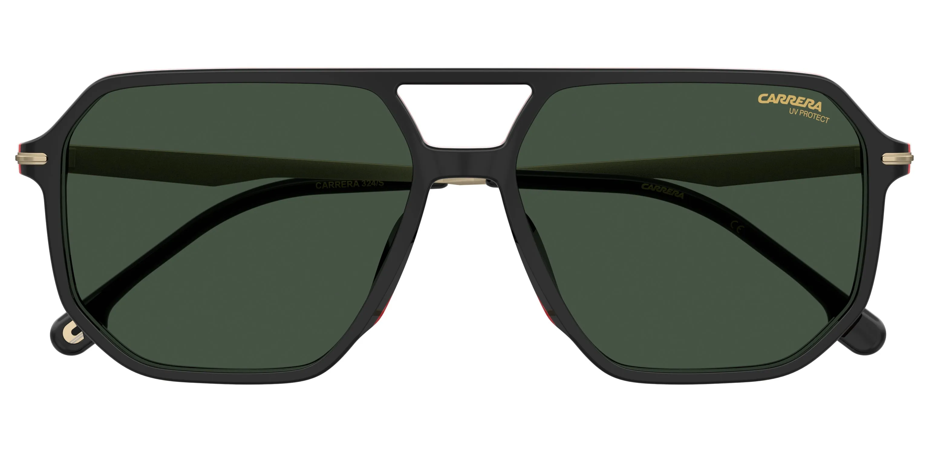 Carrera CARRERA 324/S 807/QT Occhiali da sole Acetato Nero Verde Geometrica - immagine 2