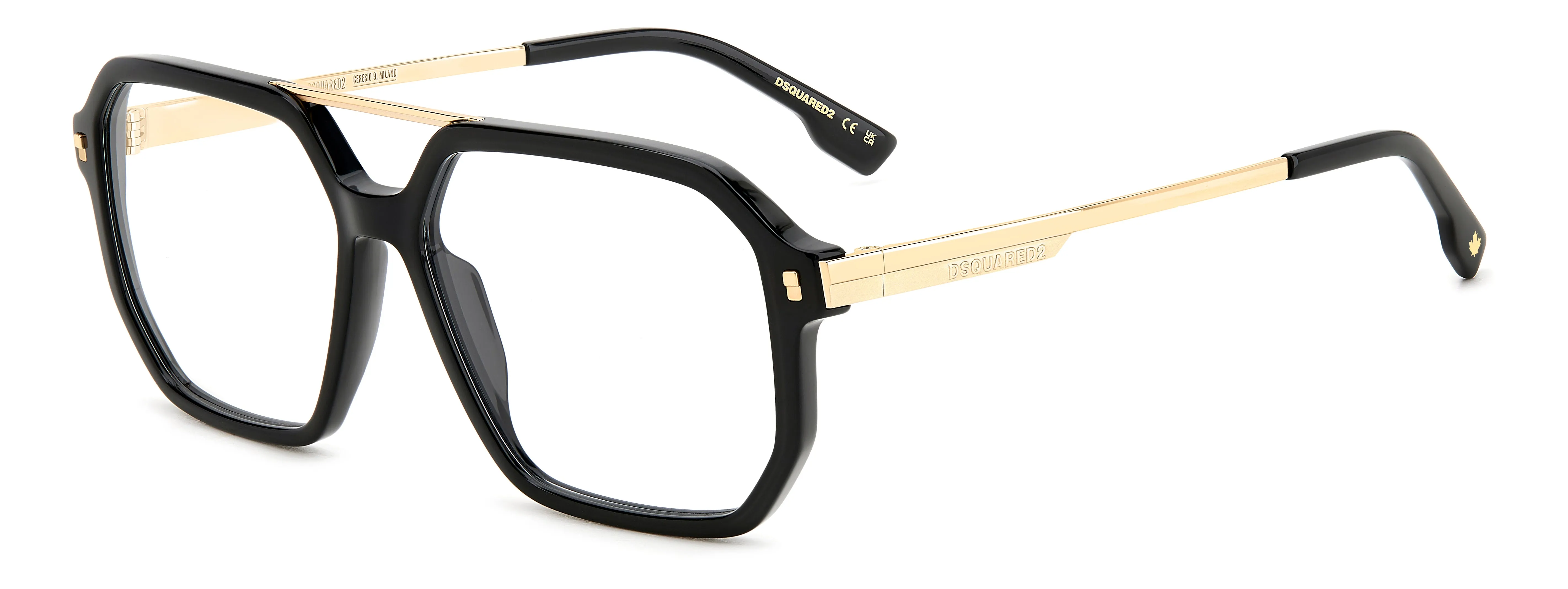 Dsquared2 D2 0123 2M2 Montature da vista Acetato Nero Squadrata - immagine 1