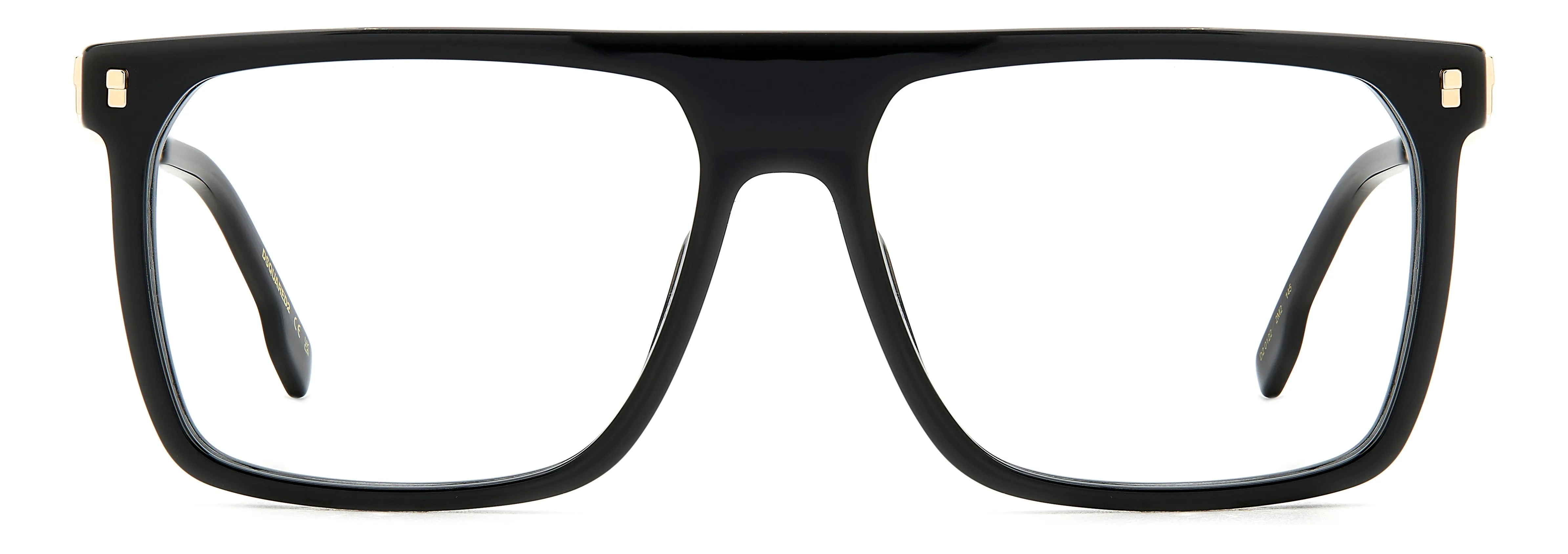 Dsquared2 D2 0122 2M2 Montature da vista Acetato Nero/Oro Squadrata - immagine 2