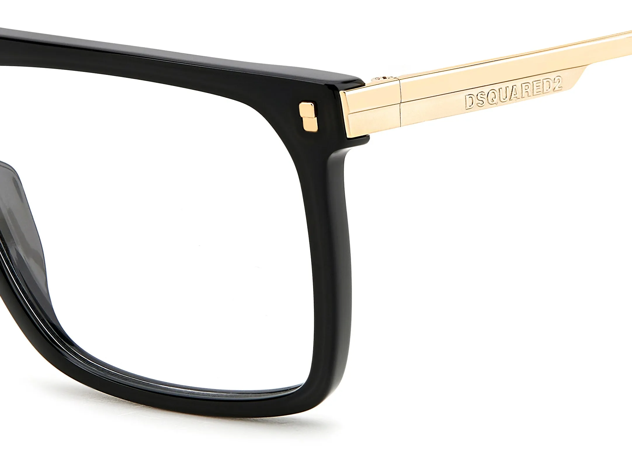 Dsquared2 D2 0122 2M2 Montature da vista Acetato Nero/Oro Squadrata - immagine 3