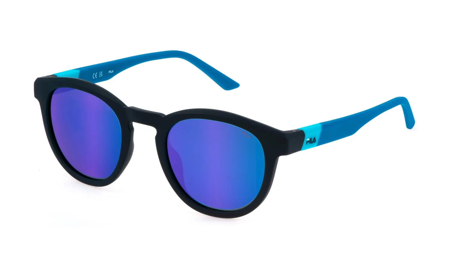 Fila SFI521 J99P Occhiali da sole Iniettato Blu Grigio Pantos Specchiato - immagine 1