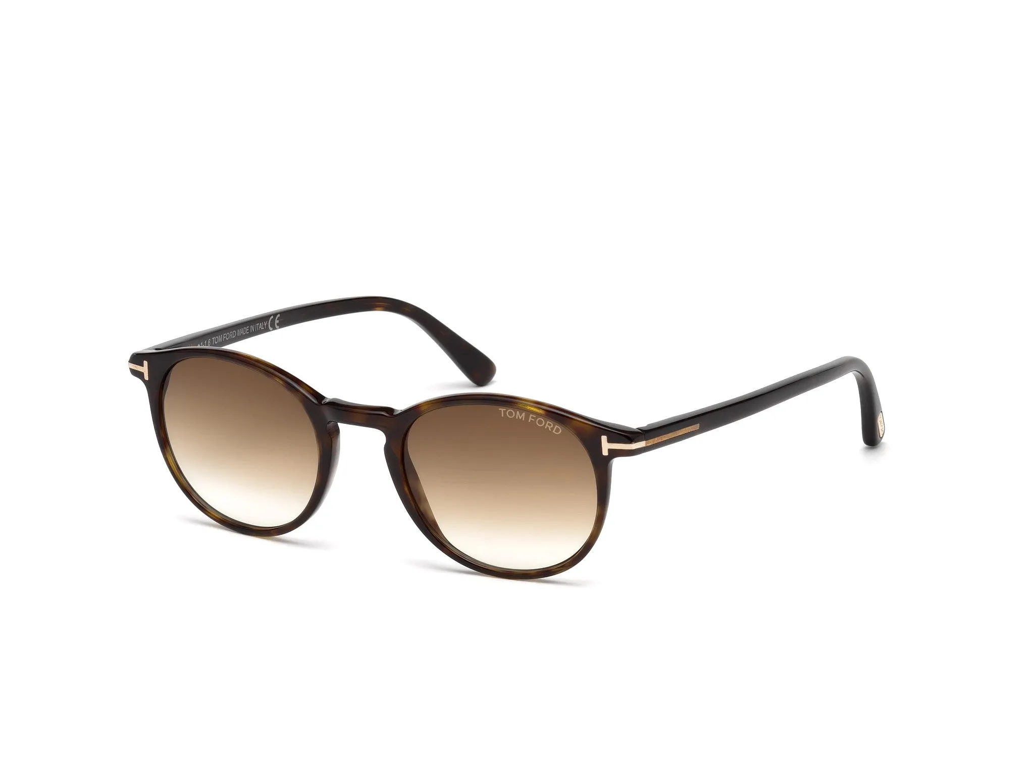 TOM FORD FT0539 ANDREA-02 52F Occhiali da sole Acetato Havana scuro Marrone Rotonda Normale Sfumato - immagine 1