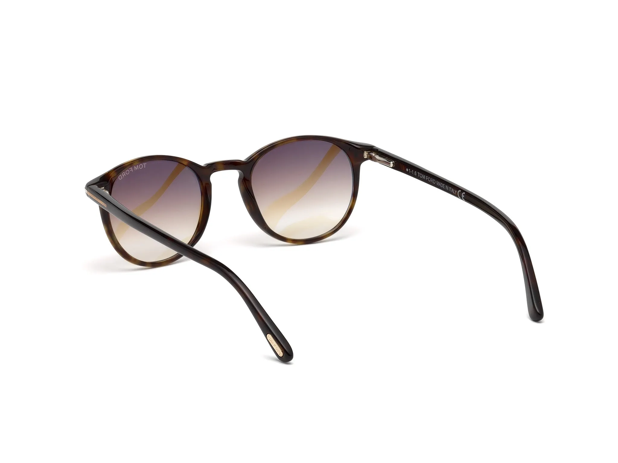TOM FORD FT0539 ANDREA-02 52F Occhiali da sole Acetato Havana scuro Marrone Rotonda Normale Sfumato - immagine 4