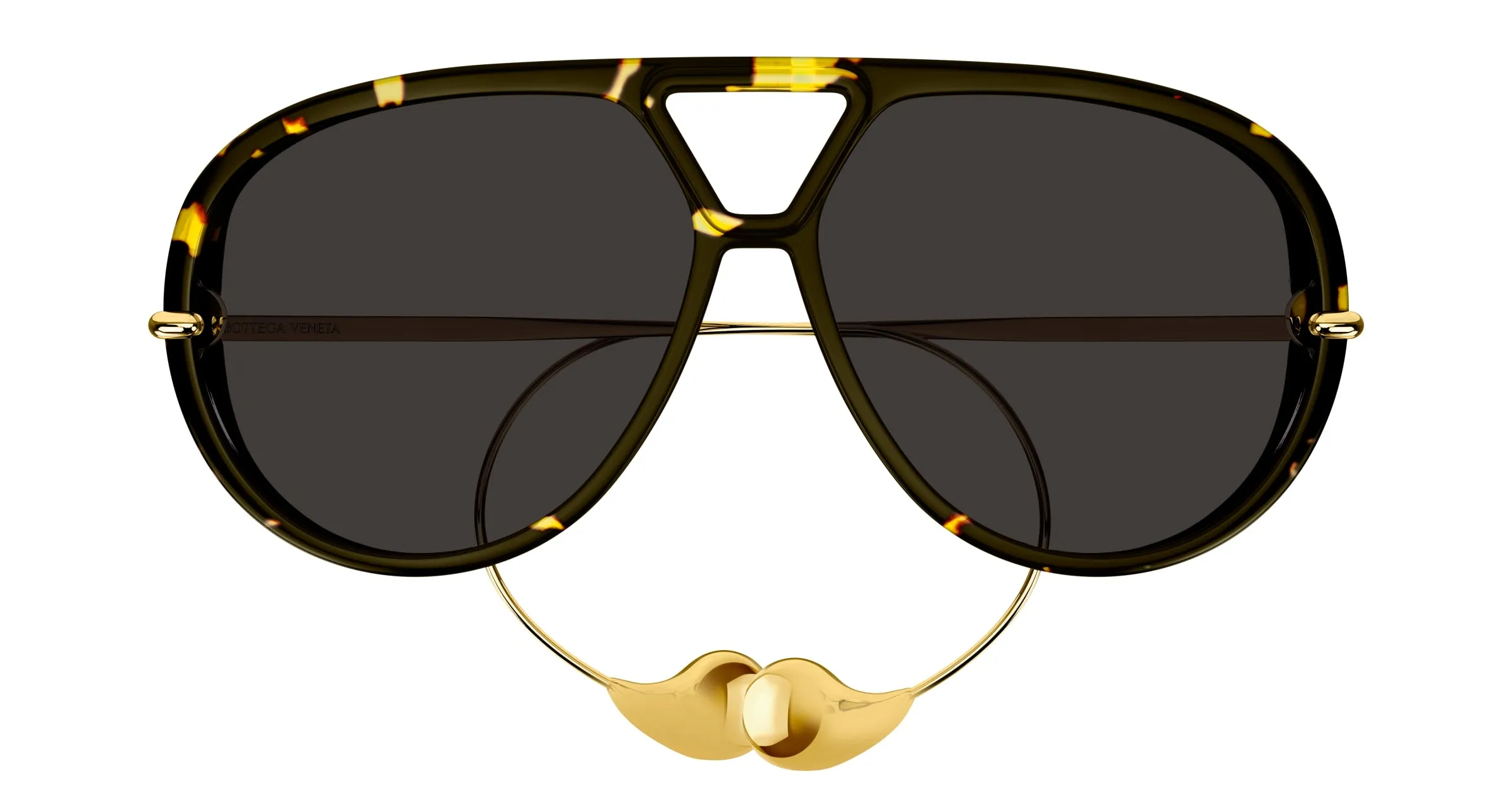 Bottega Veneta BV1273S 005 Occhiali da sole Acetato Havana Grigio Oversize Normale - immagine 2