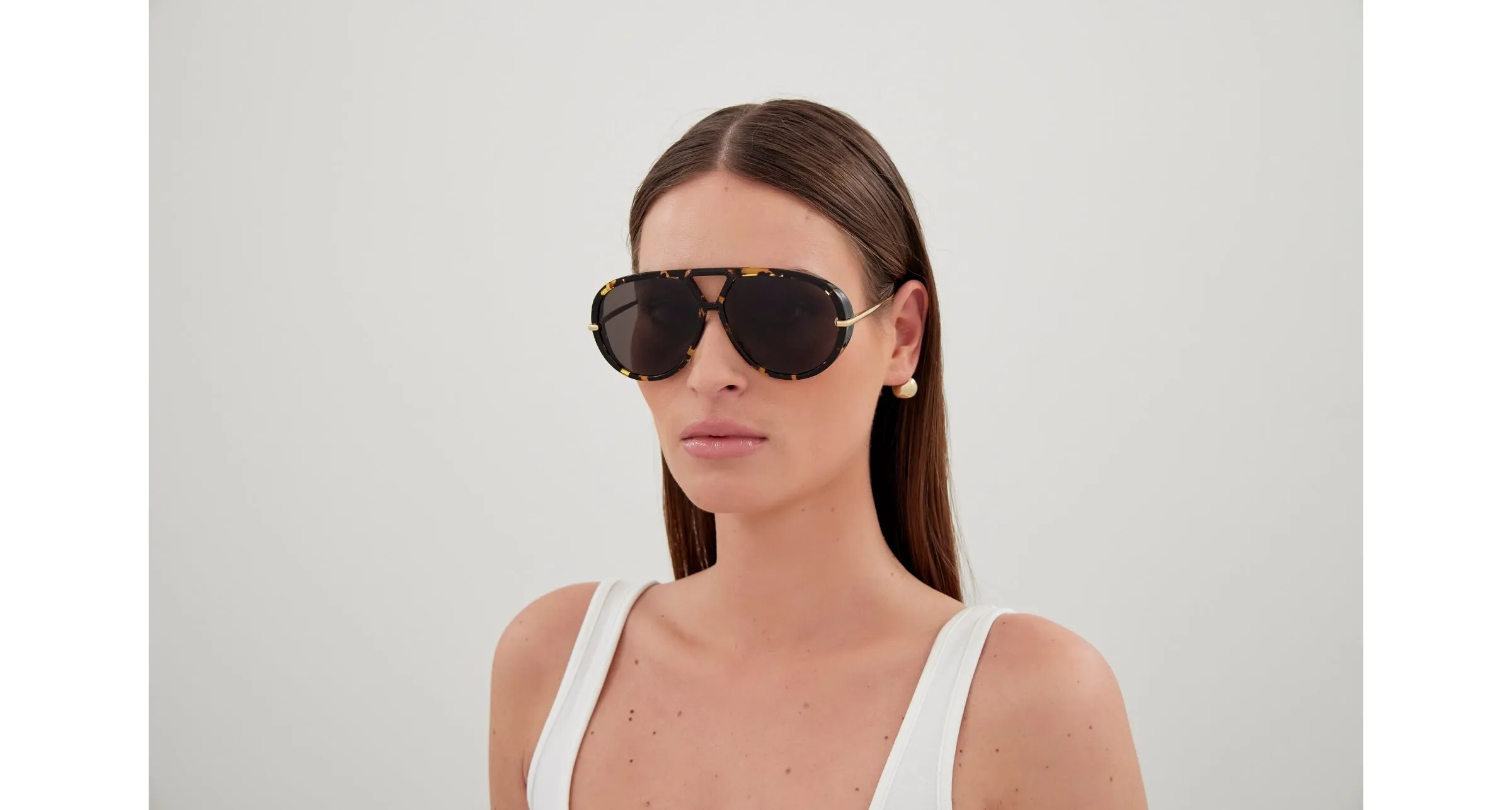 Bottega Veneta BV1273S 005 Occhiali da sole Acetato Havana Grigio Oversize Normale - immagine 4