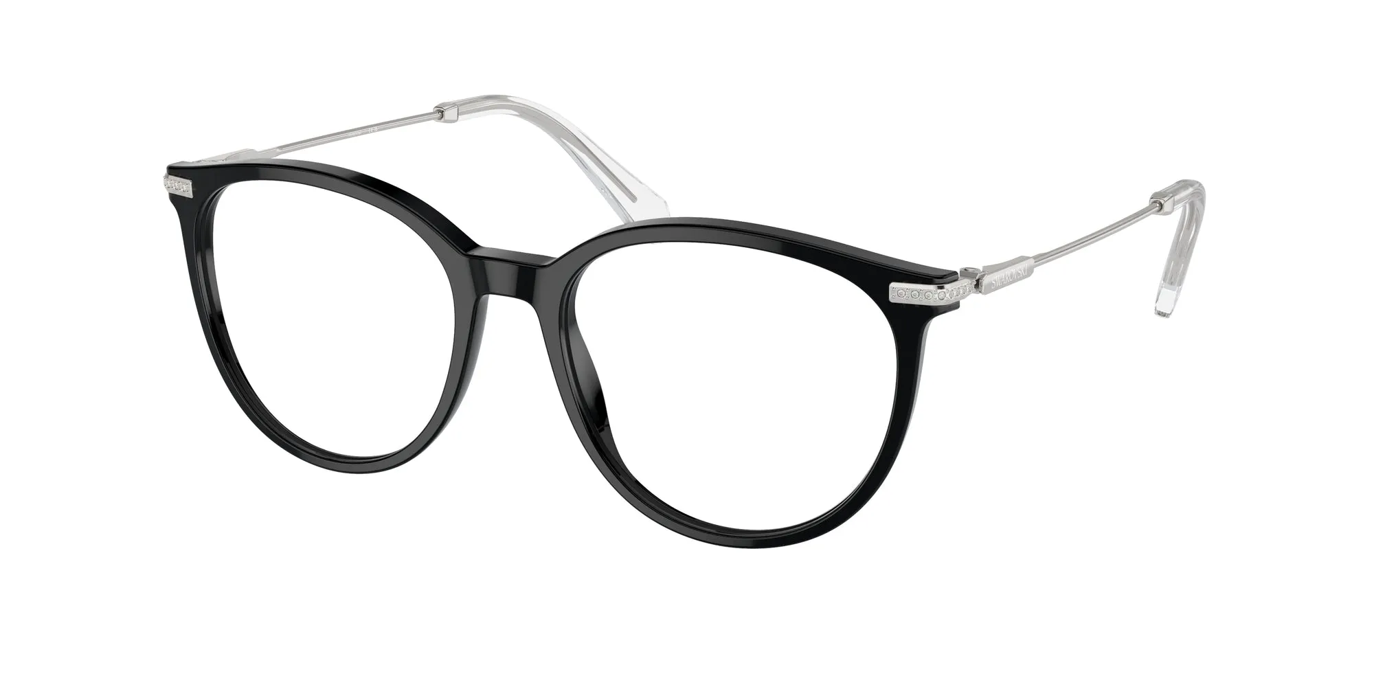 Swarovski SK2009 1001 Montature da vista Acetato Nero Trasparente Pantos Normale - immagine 1