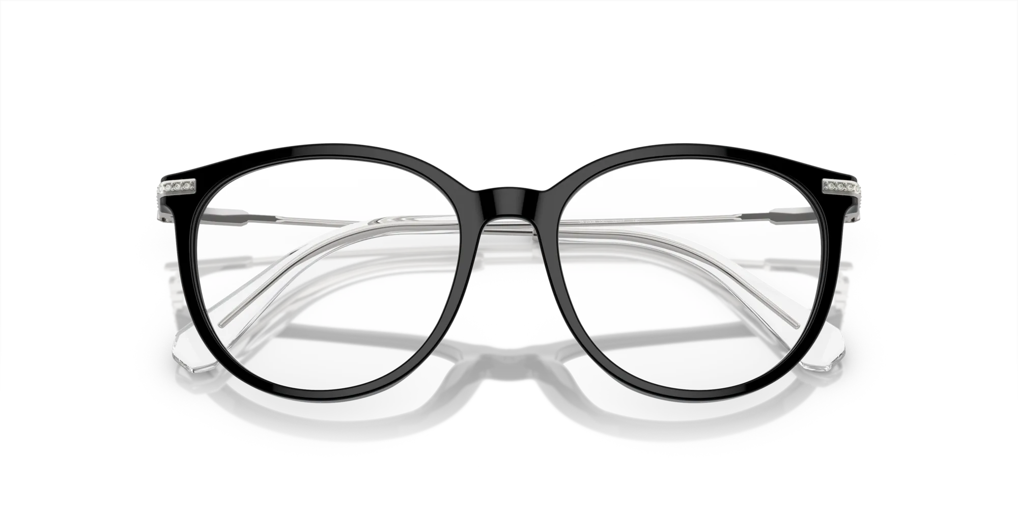 Swarovski SK2009 1001 Montature da vista Acetato Nero Trasparente Pantos Normale - immagine 2