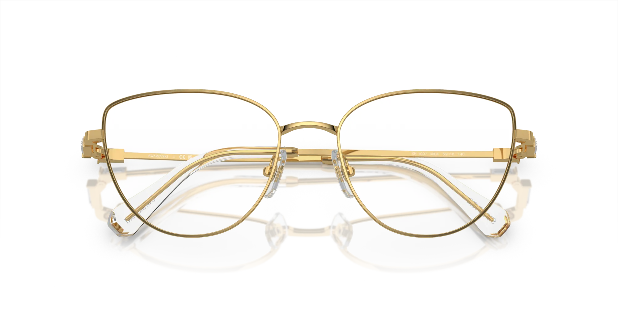 Swarovski SK1007 4004 Montature da vista Metallo Oro Trasparente Cat Eye Normale - immagine 2