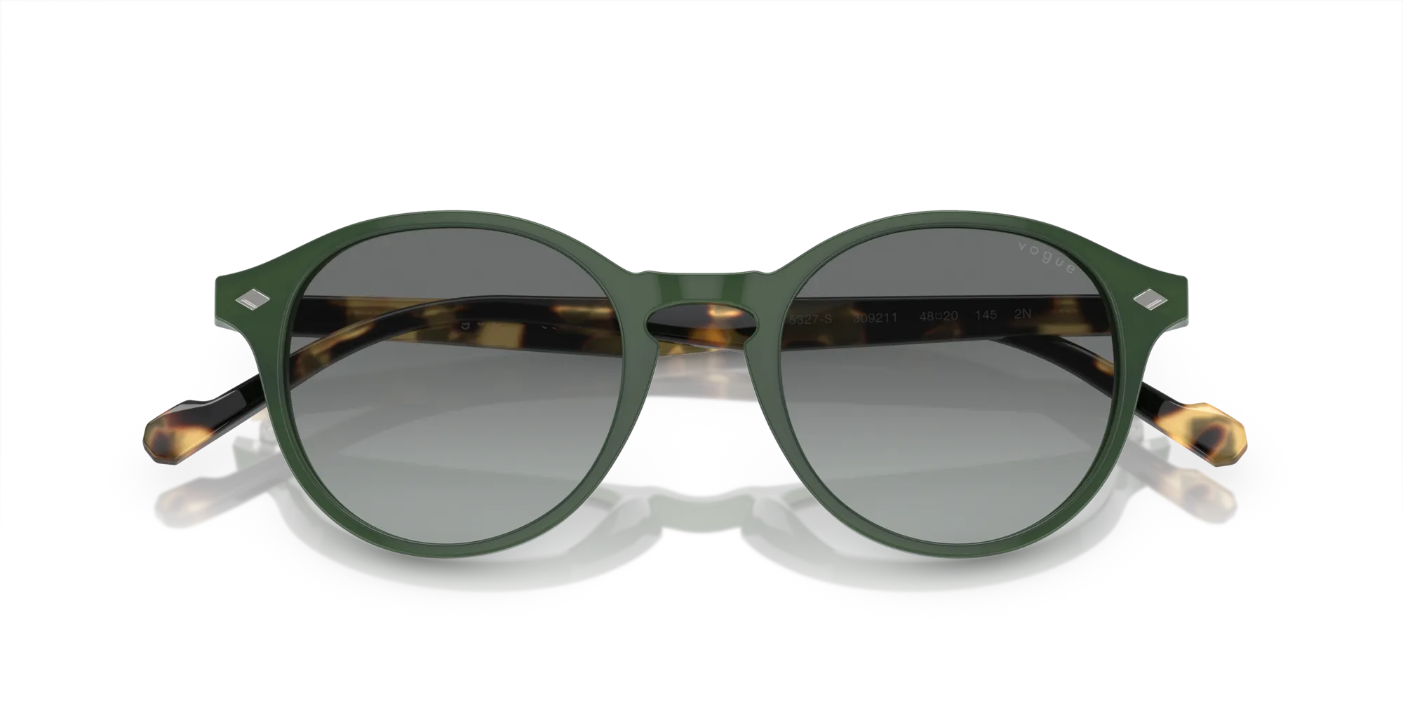VOGUE EYEWEAR VO5327S 309211 Occhiali da sole Acetato Verde Grigio Pantos Normale Sfumato - immagine 2