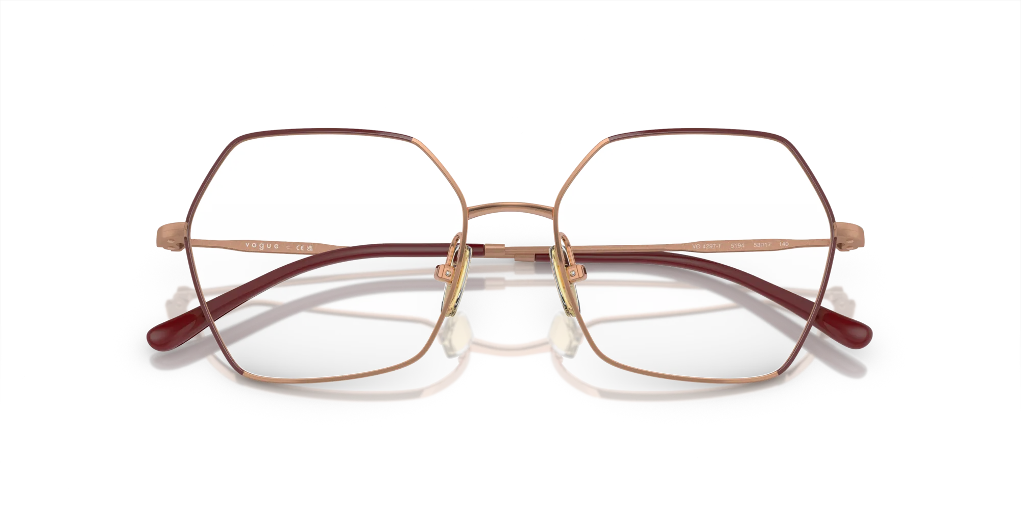 VOGUE EYEWEAR VO4297T 5194 Montature da vista Titanio Rosso Geometrica Normale - immagine 2
