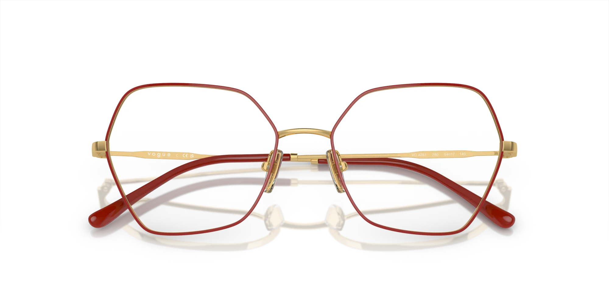 VOGUE EYEWEAR VO4281 280 Montature da vista Metallo Rosso Geometrica Normale - immagine 2