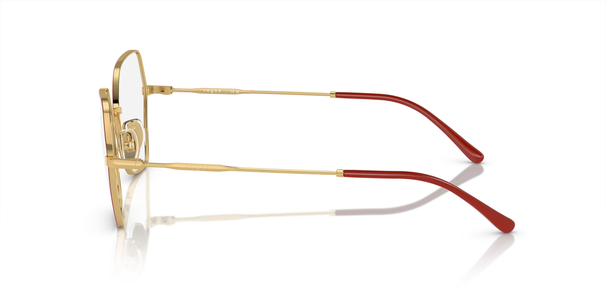 VOGUE EYEWEAR VO4281 280 Montature da vista Metallo Rosso Trasparente Geometrica Normale - immagine 4