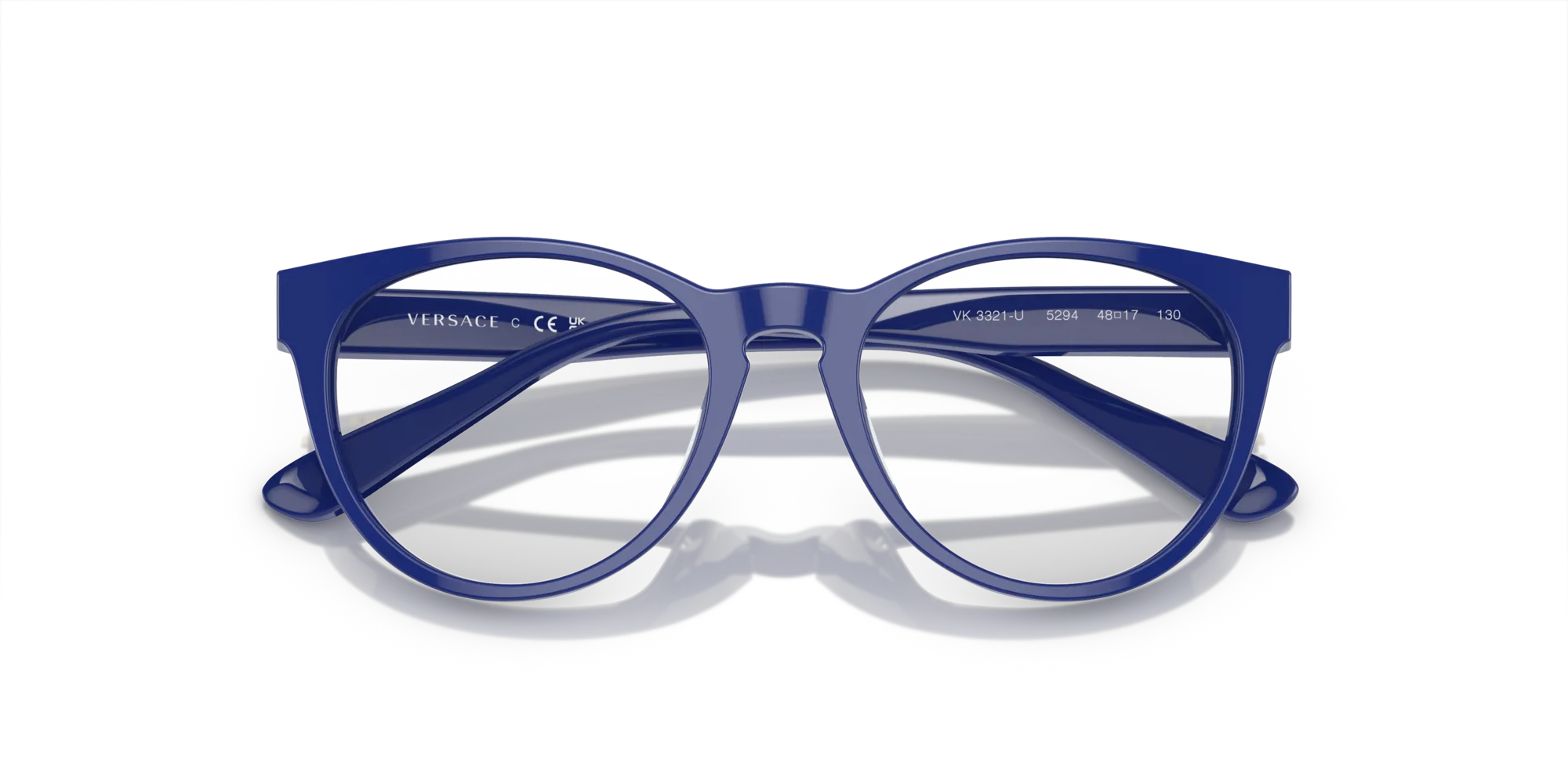 Versace VK3321U 5294 Montature da vista Acetato Blu Trasparente Pantos Normale - immagine 2