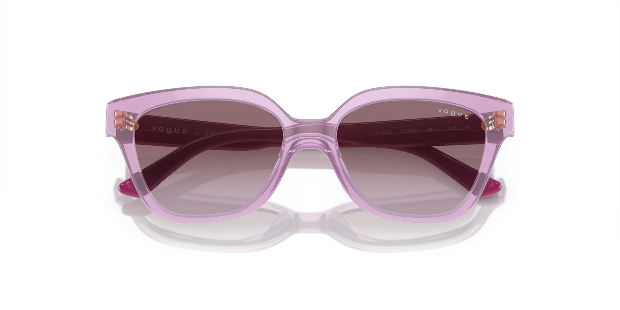 VOGUE EYEWEAR VJ2021 27808H Occhiali da sole bambino Nylon Rosa Viola Geometrica Normale Sfumato - immagine 2