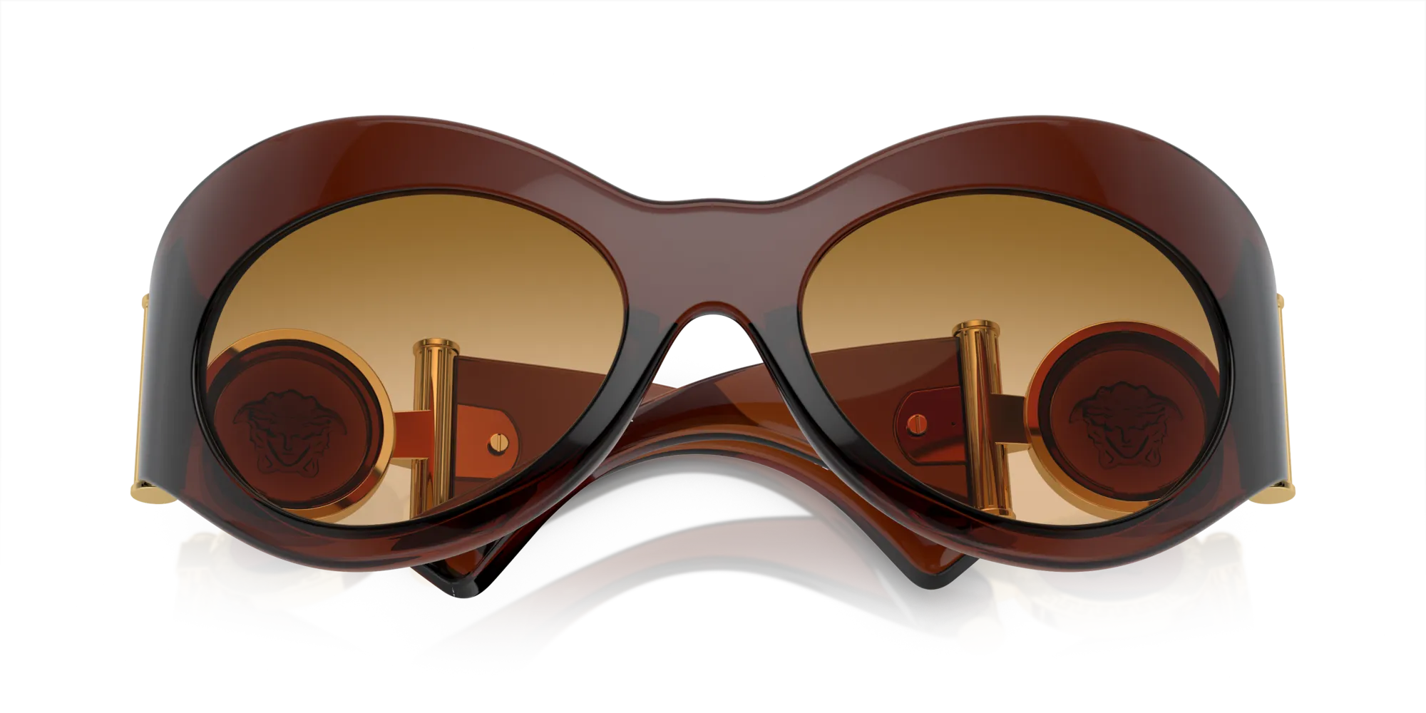 Versace VE4462 54462L Occhiali da sole Iniettato Marrone Giallo Geometrica Normale Sfumato - immagine 2