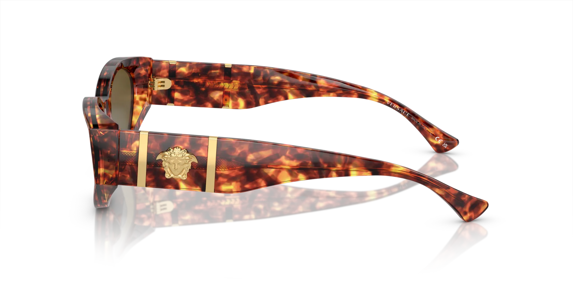 Versace VE4454 543773 Occhiali da sole Acetato Tartaruga Marrone Cat Eye Normale - immagine 4