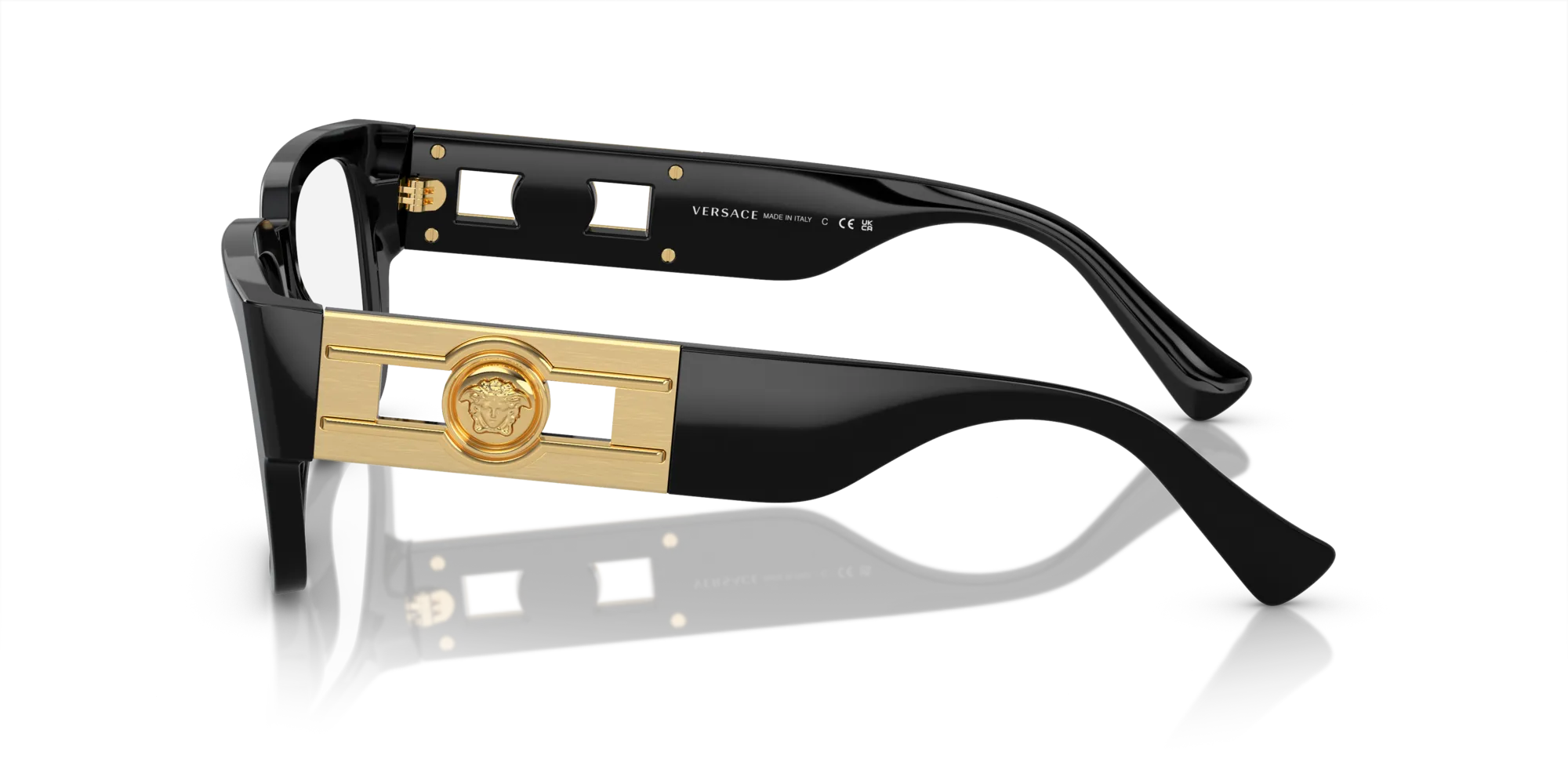 Versace VE3350 GB1 Montature da vista Acetato Nero Trasparente Squadrata Normale - immagine 4