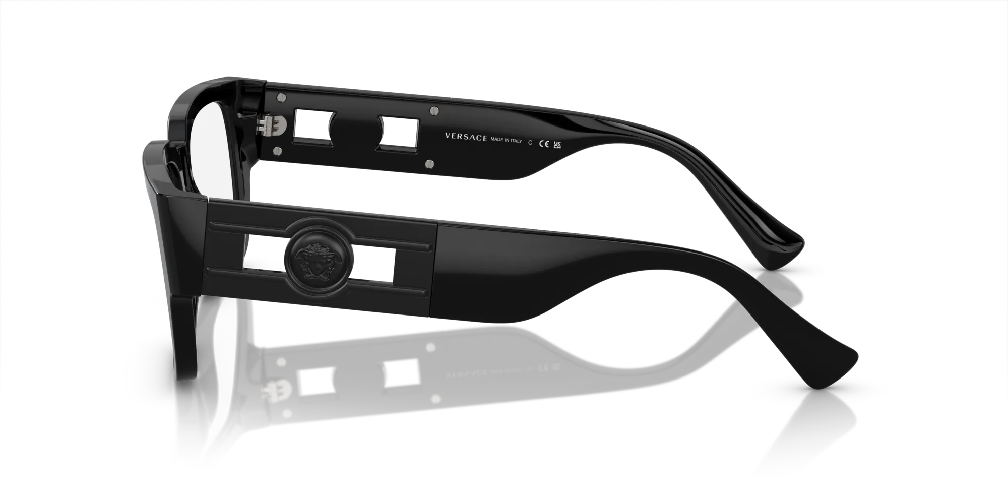 Versace VE3350 5360 Montature da vista Acetato Nero Squadrata Normale - immagine 4