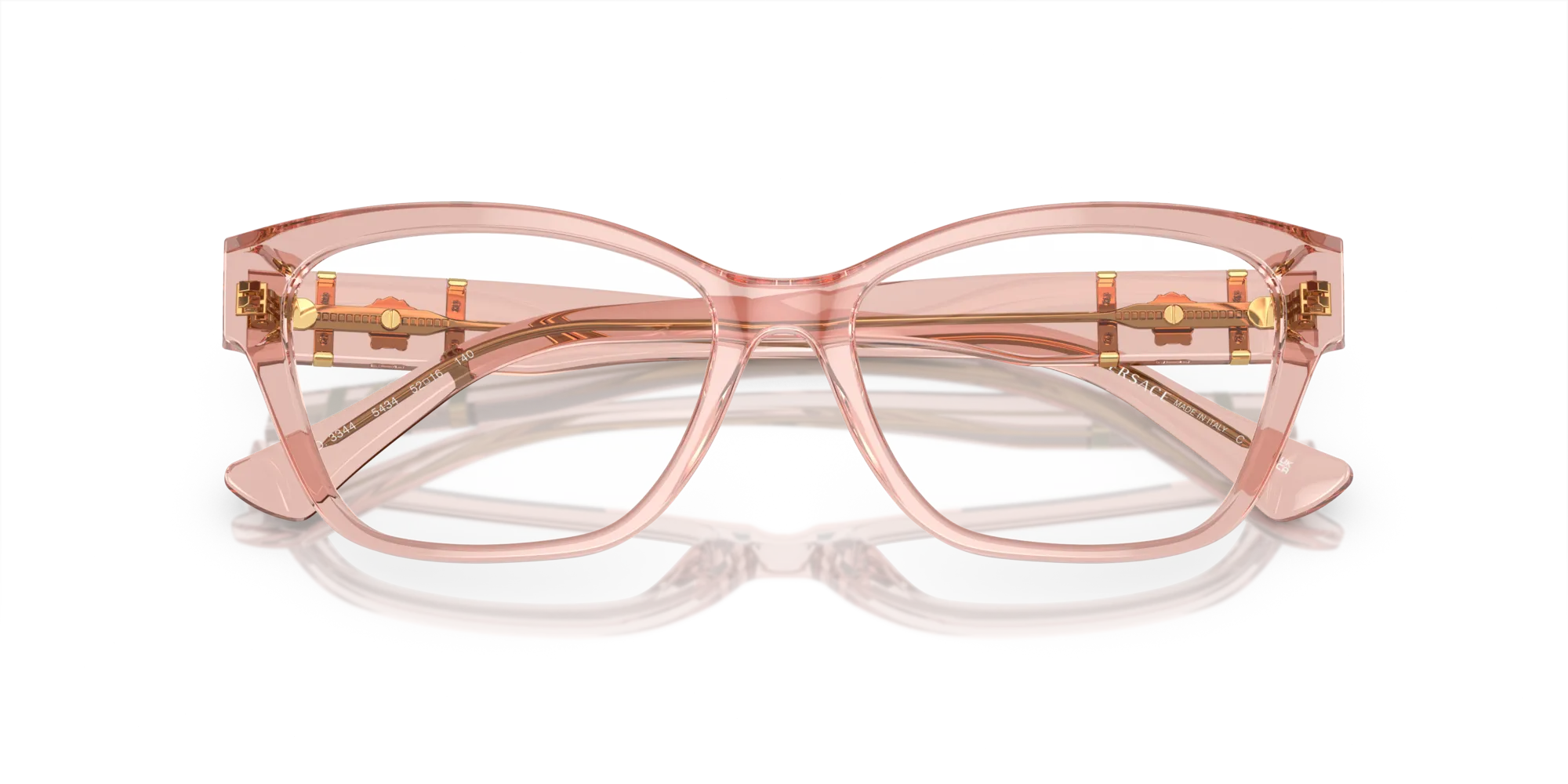 Versace VE3344 5434 Montature da vista Acetato Marrone Trasparente Cat Eye Normale - immagine 2