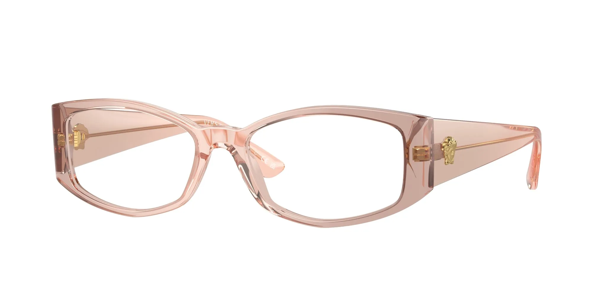 Versace VE3343 5431 Montature da vista Acetato Rosa Trasparente Geometrica Normale - immagine 1