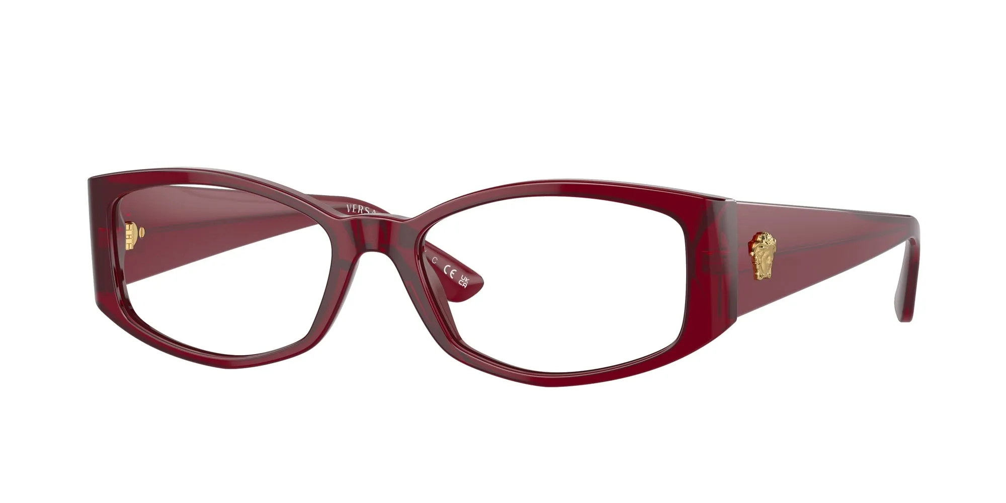 Versace VE3343 5430 Montature da vista Acetato Rosso Trasparente Geometrica Normale - immagine 1