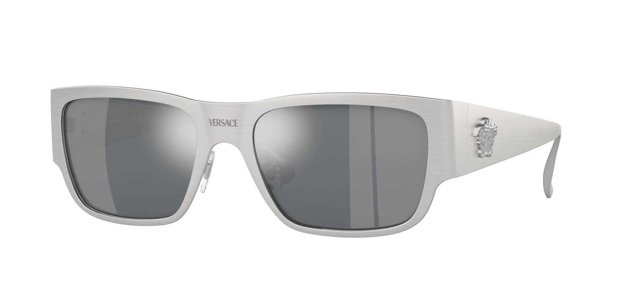 Versace VE2262 12666G Occhiali da sole Metallo Argento Grigio Squadrata Specchiate Specchiato - immagine 1