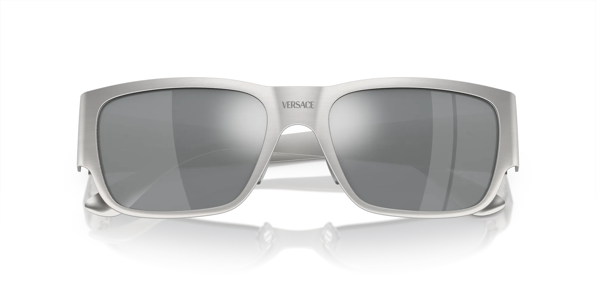 Versace VE2262 12666G Occhiali da sole Metallo Argento Grigio Squadrata Specchiate Specchiato - immagine 2