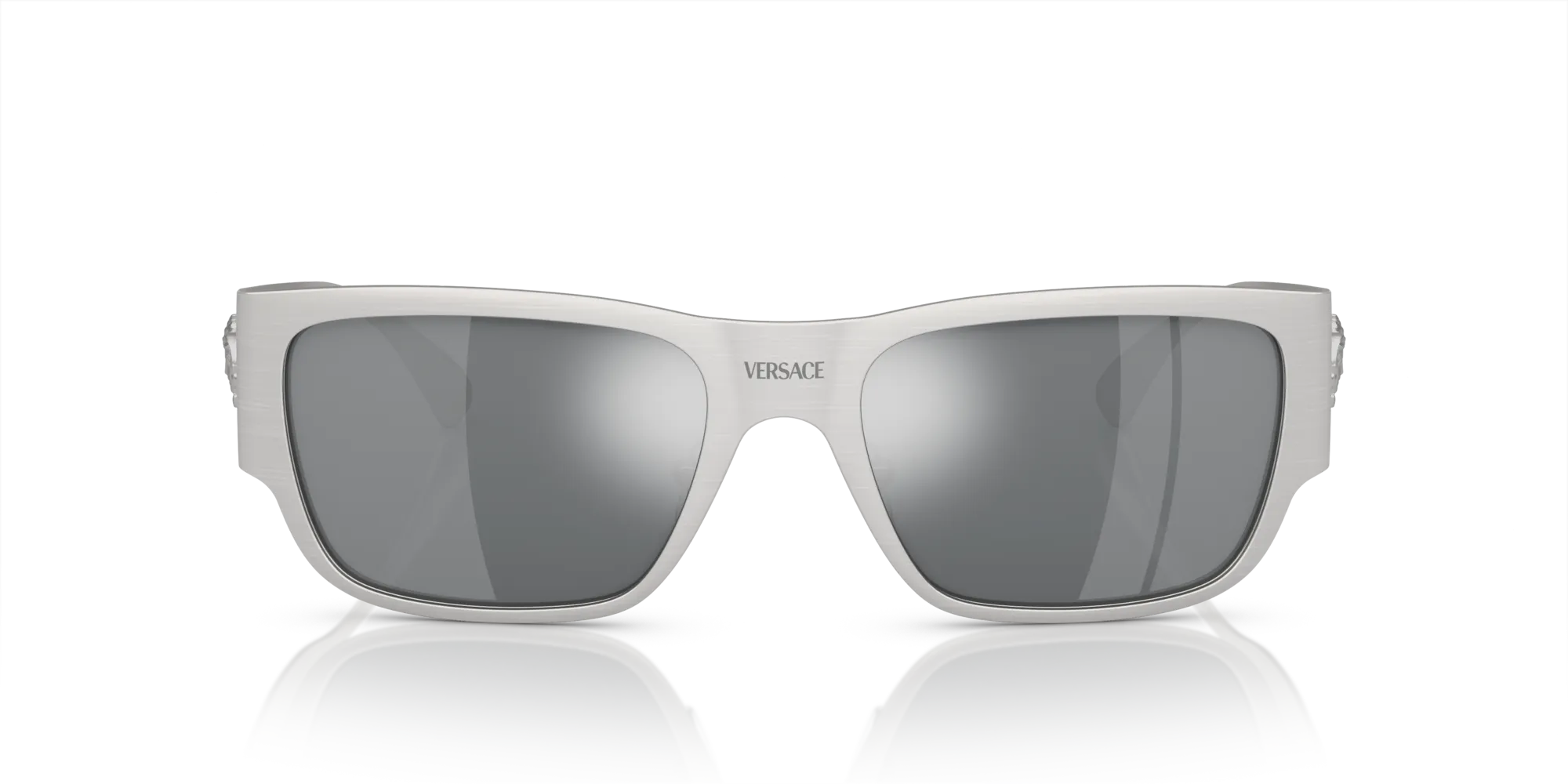 Versace VE2262 12666G Occhiali da sole Metallo Argento Grigio Squadrata Specchiate Specchiato - immagine 3