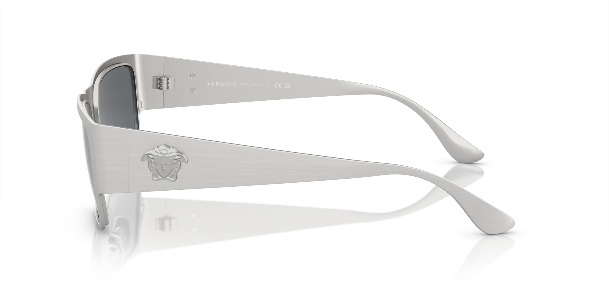 Versace VE2262 12666G Occhiali da sole Metallo Argento Grigio Squadrata Specchiate Specchiato - immagine 4