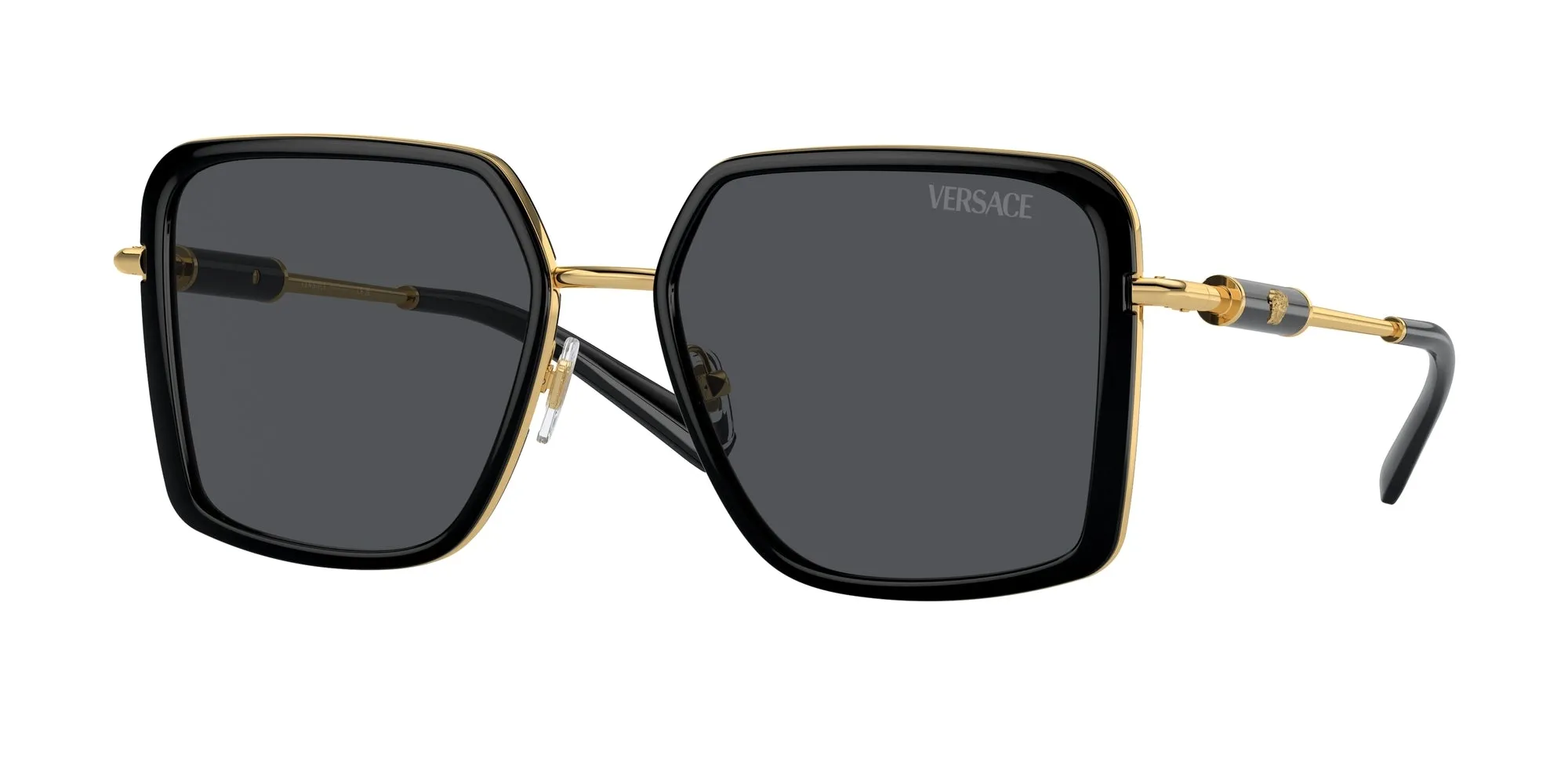 Versace VE2261 100287 Occhiali da sole Metallo Nero Grigio Squadrata Normale - immagine 1