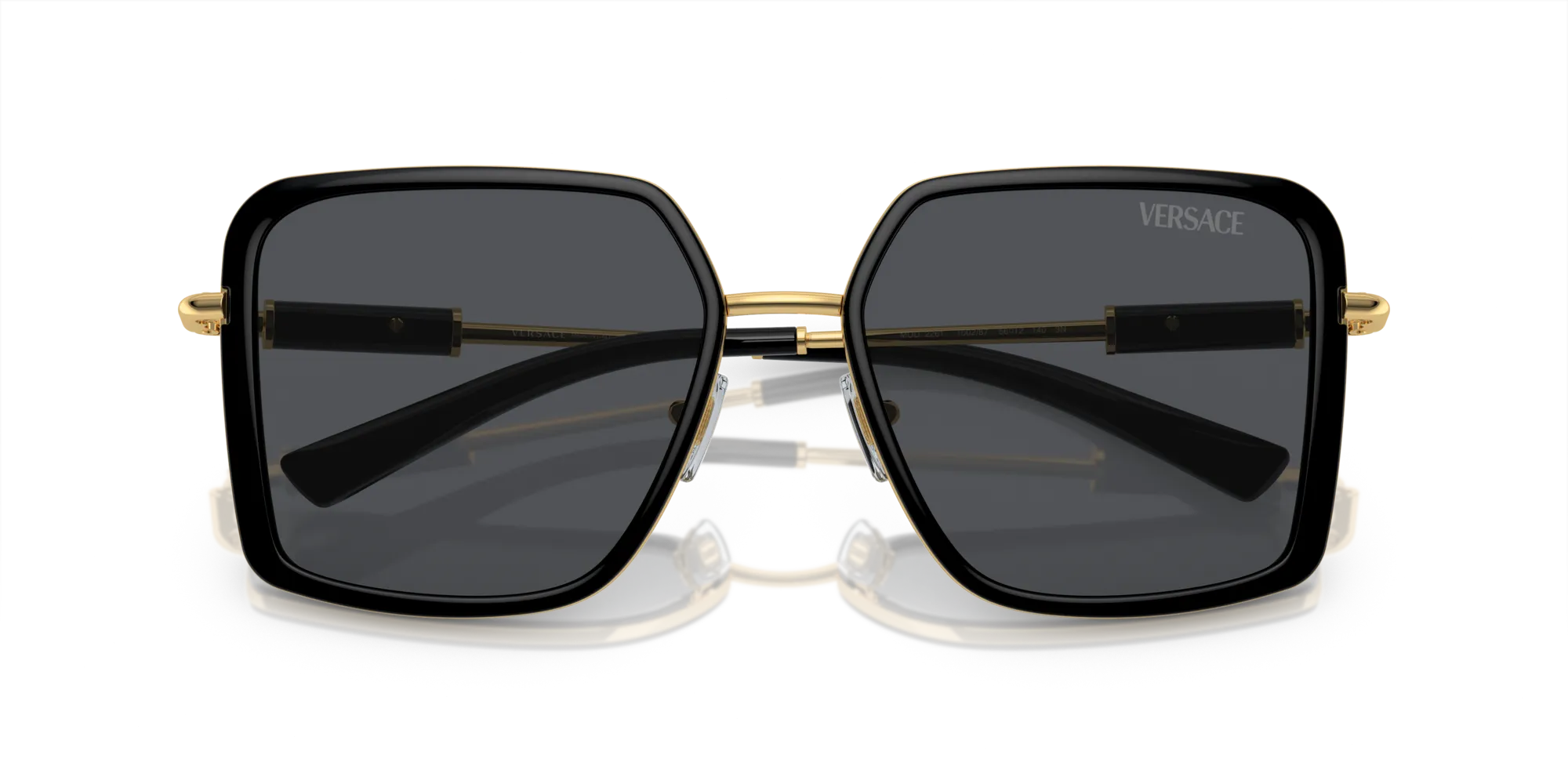 Versace VE2261 100287 Occhiali da sole Metallo Nero Grigio Squadrata Normale - immagine 2