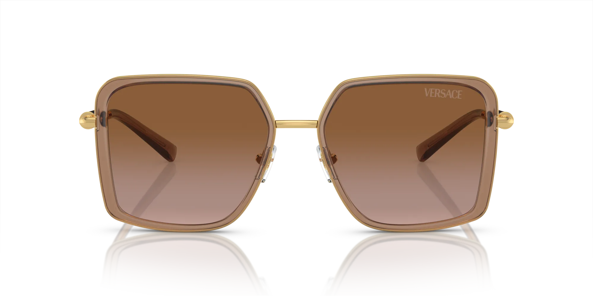 Versace VE2261 100213 Occhiali da sole Metallo Marrone Marrone Squadrata Normale Sfumato - immagine 3