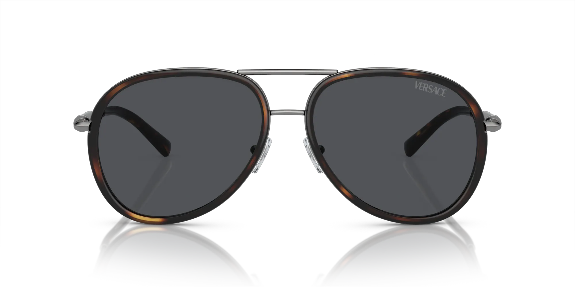 Versace VE2260 100187 Occhiali da sole Metallo Tartaruga Grigio Pilot Normale - immagine 3