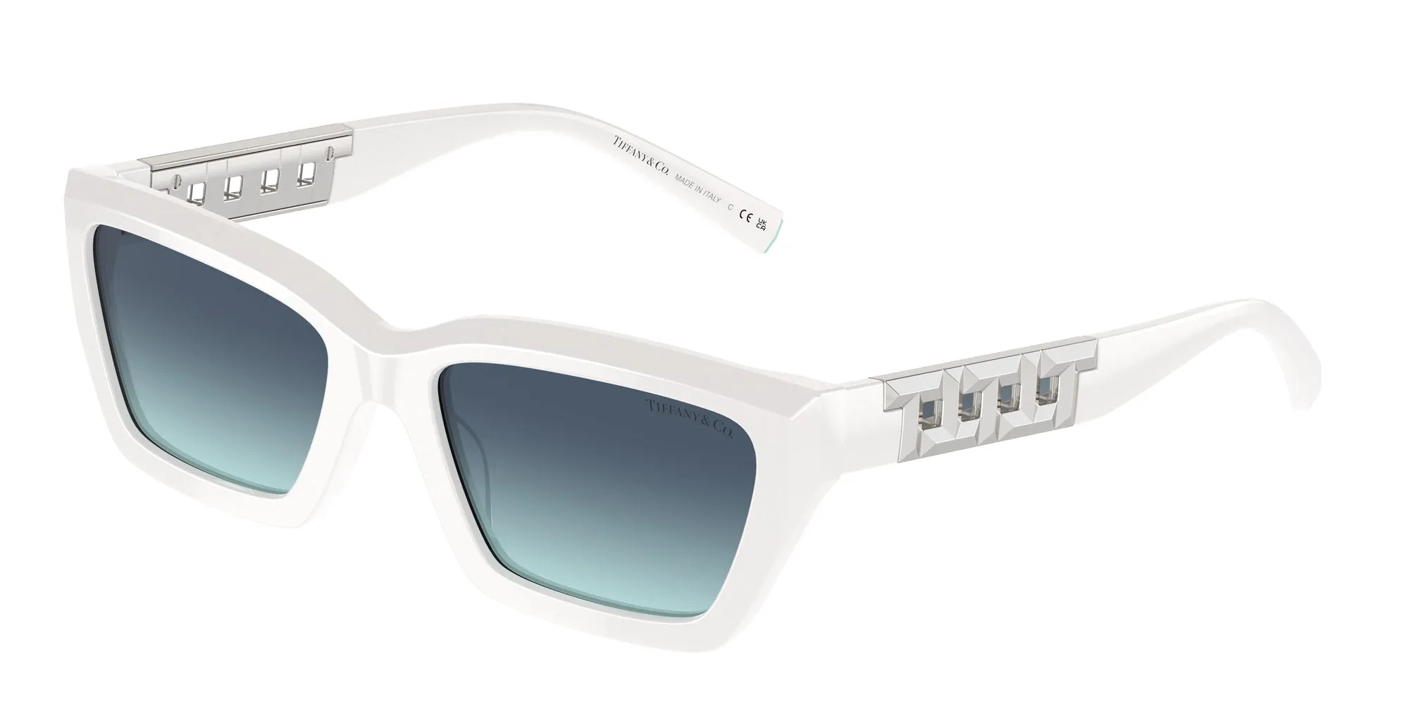 Tiffany TF4213 83929S Occhiali da sole Acetato Bianco Blu Squadrata Normale Sfumato - immagine 1