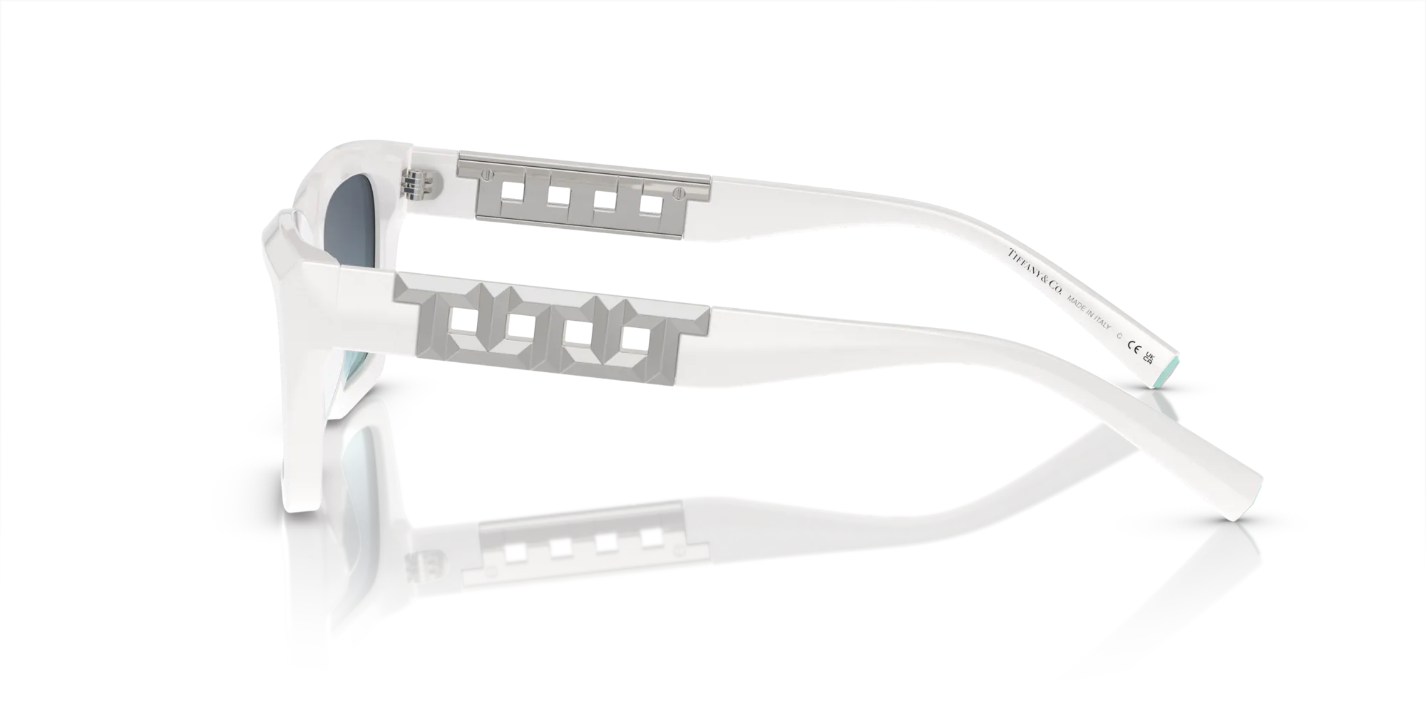 Tiffany TF4213 83929S Occhiali da sole Acetato Bianco Blu Squadrata Normale Sfumato - immagine 4