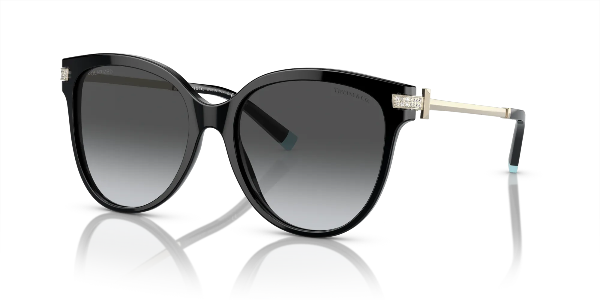Tiffany TF4193B 8001T3 Occhiali da sole Acetato Nero Grigio Pillow Polarizzata Sfumato - immagine 4