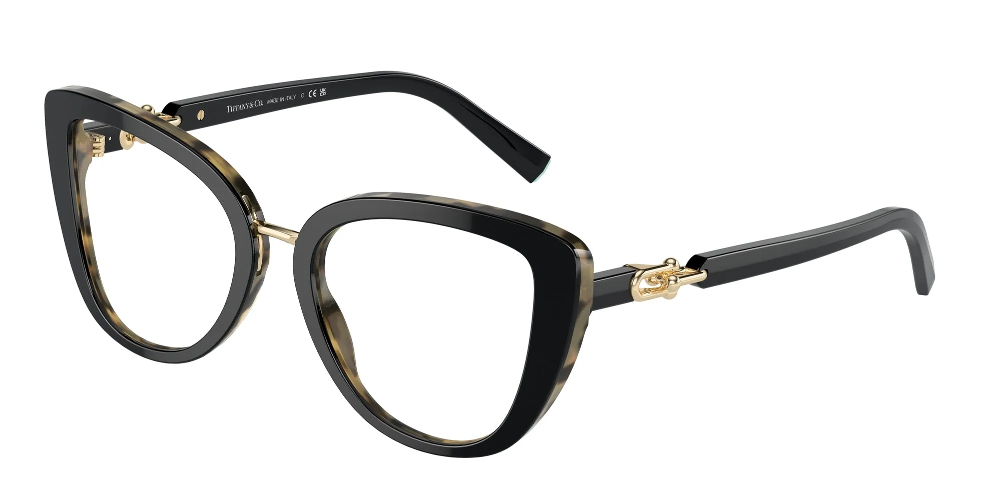 Tiffany TF2242 8256 Montature da vista Acetato Nero Trasparente Cat Eye Normale - immagine 1