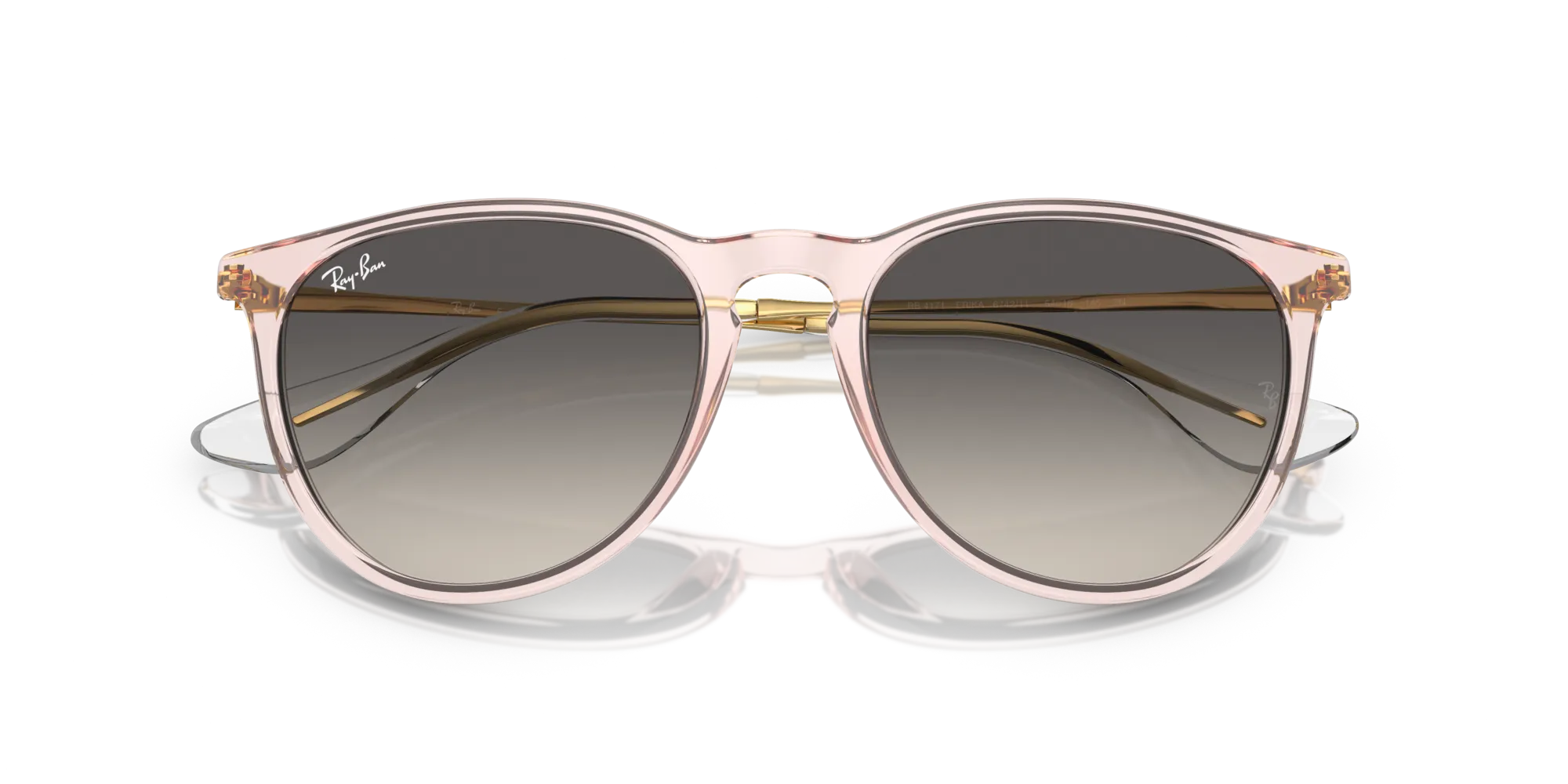 Ray - Ban RB4171 ERIKA 674211 Occhiali da sole Iniettato Rosa Grigio Pantos Normale Sfumato - immagine 2