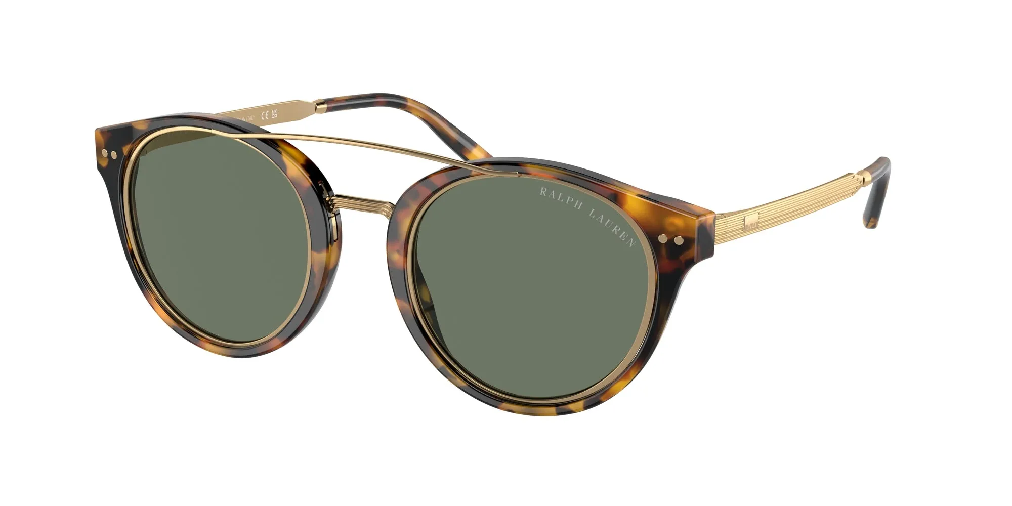 Ralph Lauren RL8210 51345U Occhiali da sole Acetato Tartaruga Verde Pantos Normale - immagine 1