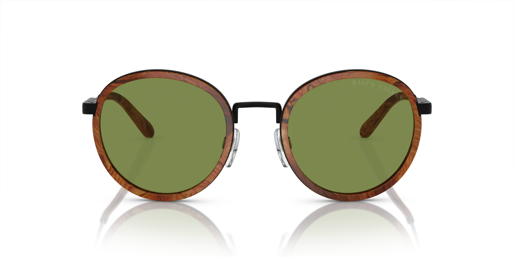 Ralph Lauren RL7081 THE CLUBMAN 93044E Occhiali da sole Metallo Marrone Verde Rotonda Normale Antiriflesso - immagine 3