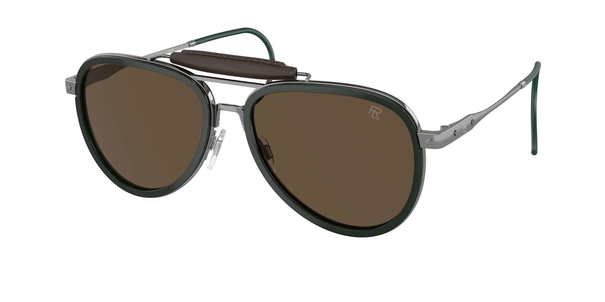 Ralph Lauren RL7080Q THE ROADSTER 900253 Occhiali da sole Metallo Verde Marrone Pilot Normale Antiriflesso - immagine 1