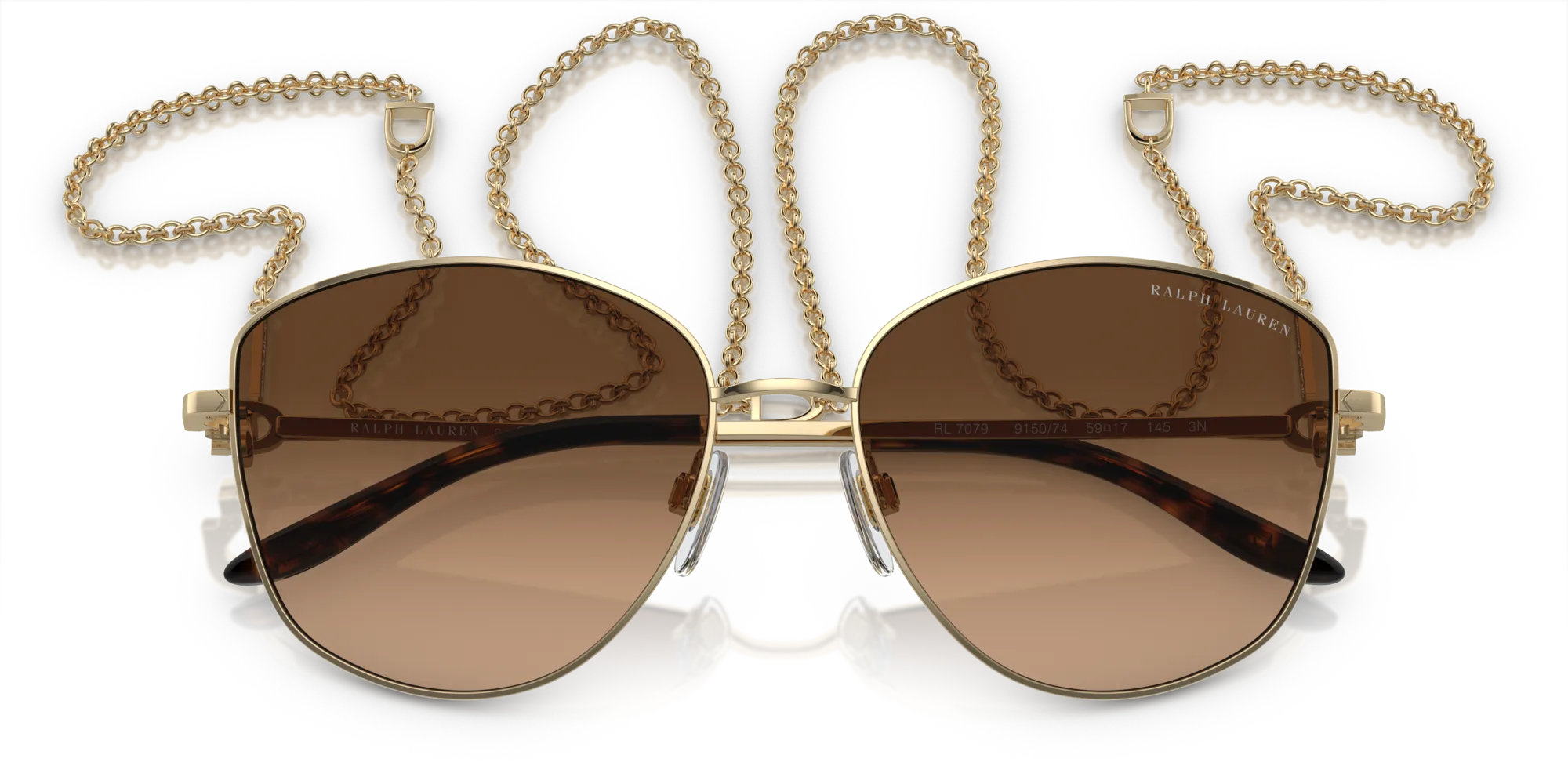 Ralph Lauren RL7079 THE VIVIENNE 915074 Occhiali da sole Metallo Oro Grigio Rotonda Normale Sfumato - immagine 2