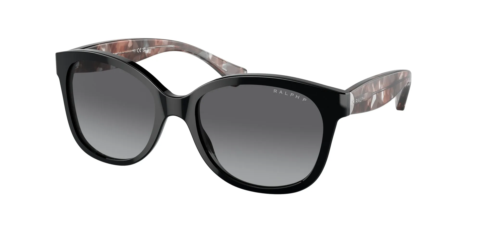 Ralph Lauren RA5191 5001T3 Occhiali da sole Acetato Nero Grigio Cat Eye Polarizzata Sfumato - immagine 1