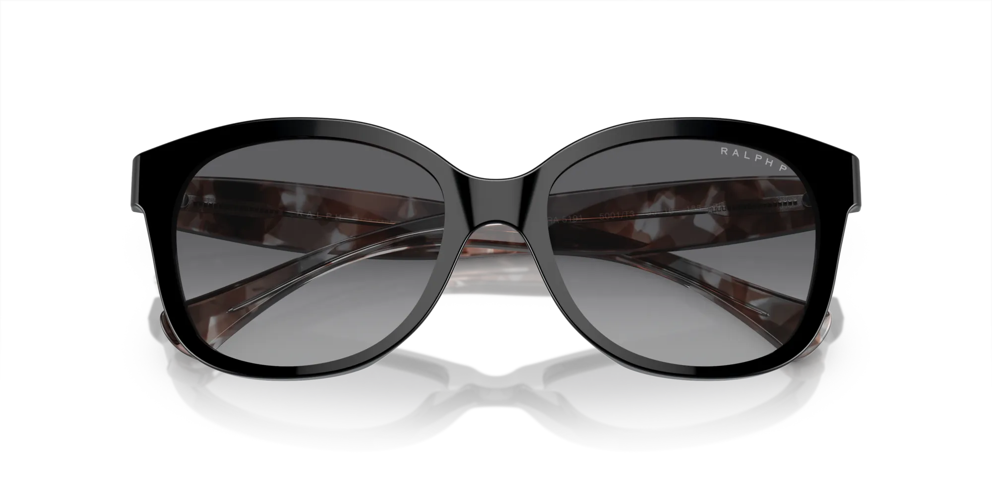 Ralph Lauren RA5191 5001T3 Occhiali da sole Acetato Nero Grigio Cat Eye Polarizzata Sfumato - immagine 2