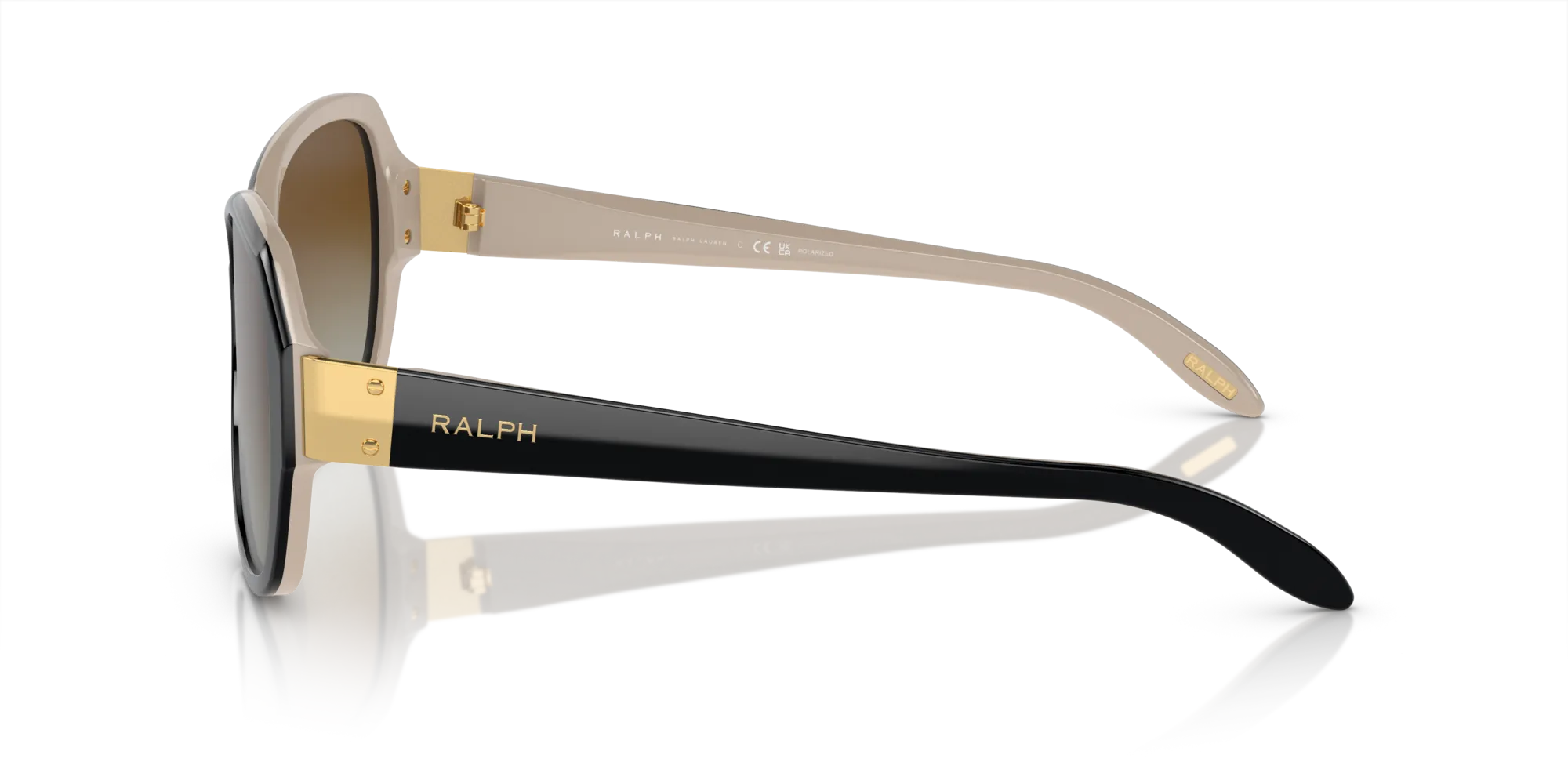 Ralph Lauren RA5138 6123T3 Occhiali da sole Acetato Nero Marrone Squadrata Polarizzata Sfumato - immagine 4
