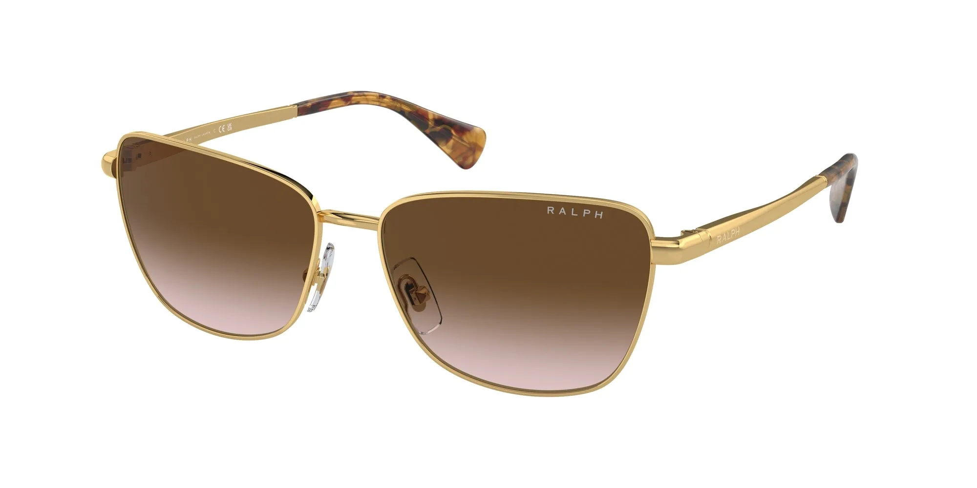 Ralph Lauren RA4143 900413 Occhiali da sole Metallo Oro Marrone Farfalla Normale Sfumato - immagine 1