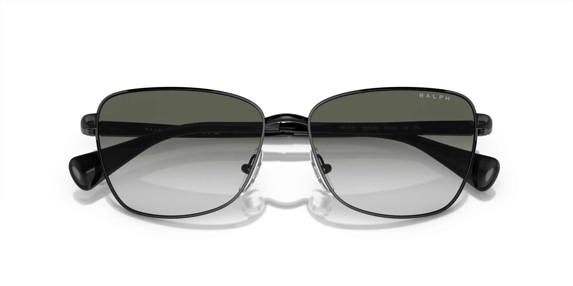 Ralph Lauren RA4143 90038E Occhiali da sole Metallo Nero Grigio Farfalla Normale Sfumato - immagine 2