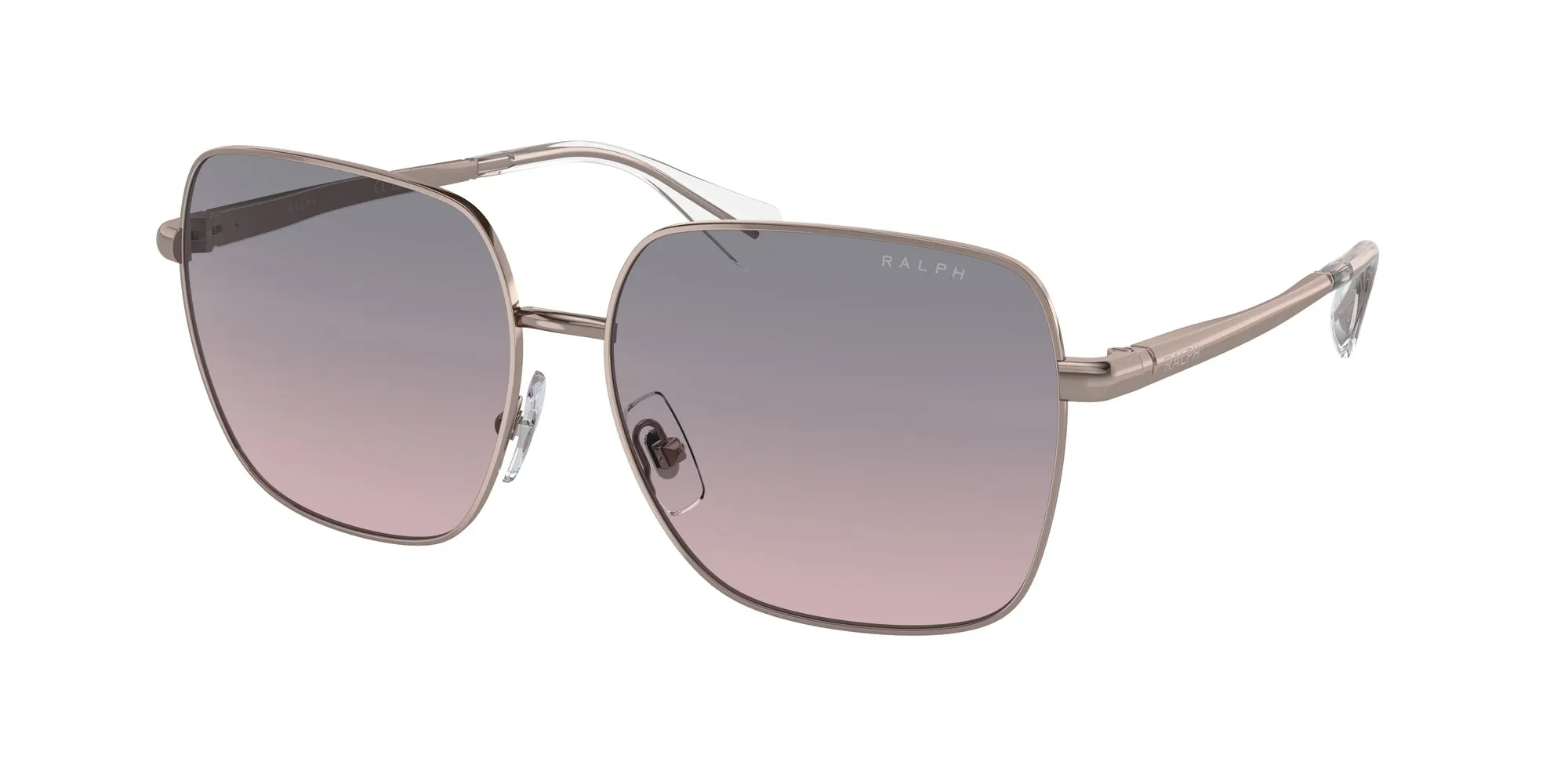 Ralph Lauren RA4142 942768 Occhiali da sole Metallo Oro Marrone Squadrata Normale Sfumato - immagine 1