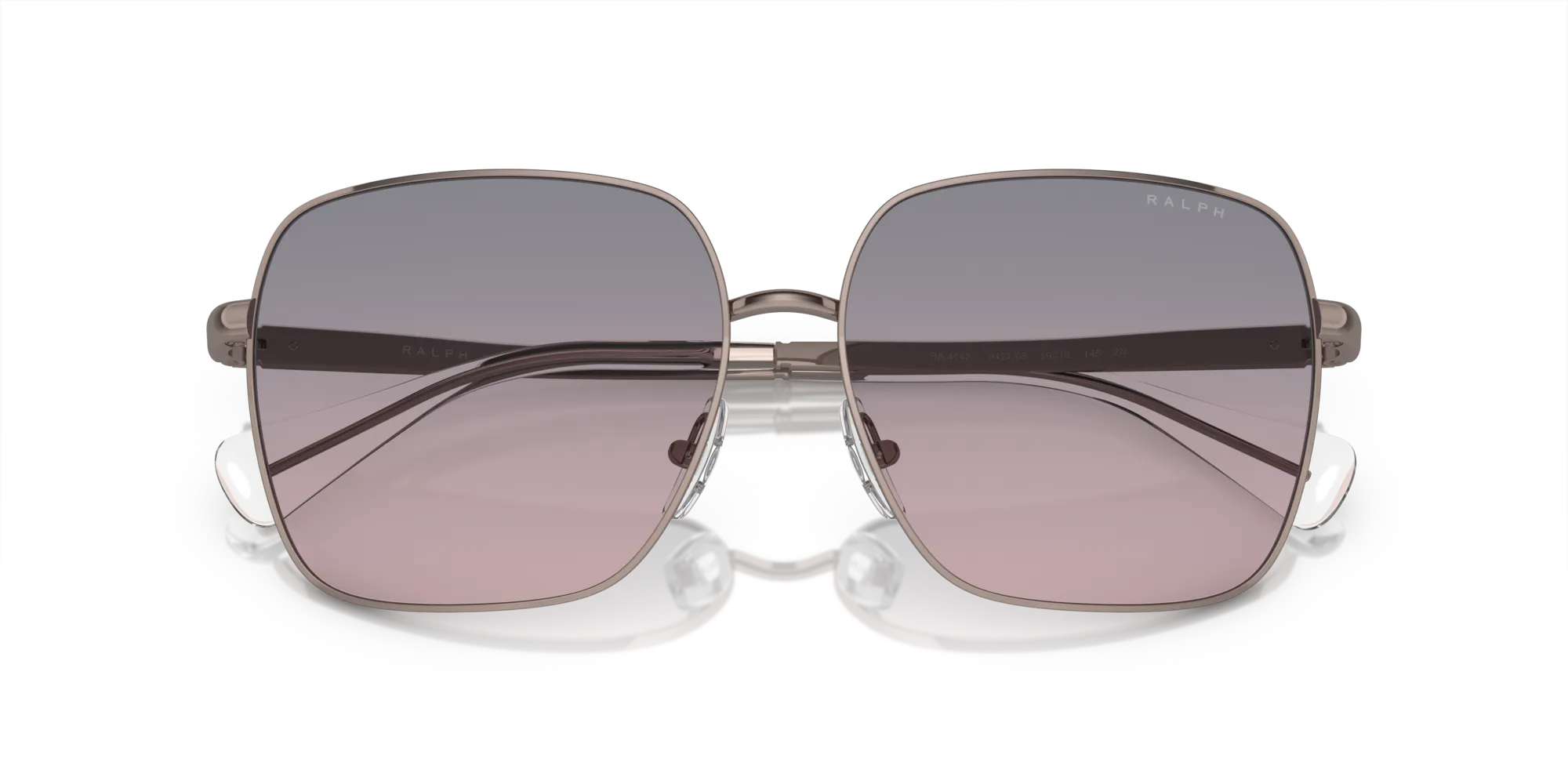Ralph Lauren RA4142 942768 Occhiali da sole Metallo Oro Marrone Squadrata Normale Sfumato - immagine 2