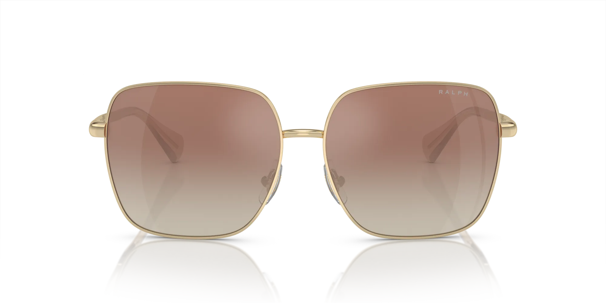 Ralph Lauren RA4142 9116B8 Occhiali da sole Metallo Oro Marrone Squadrata Normale Sfumato - immagine 3